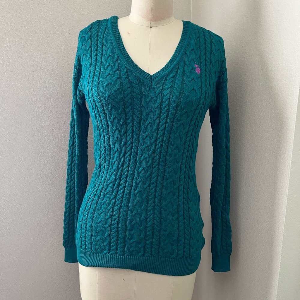 Teal V-neck Sweater